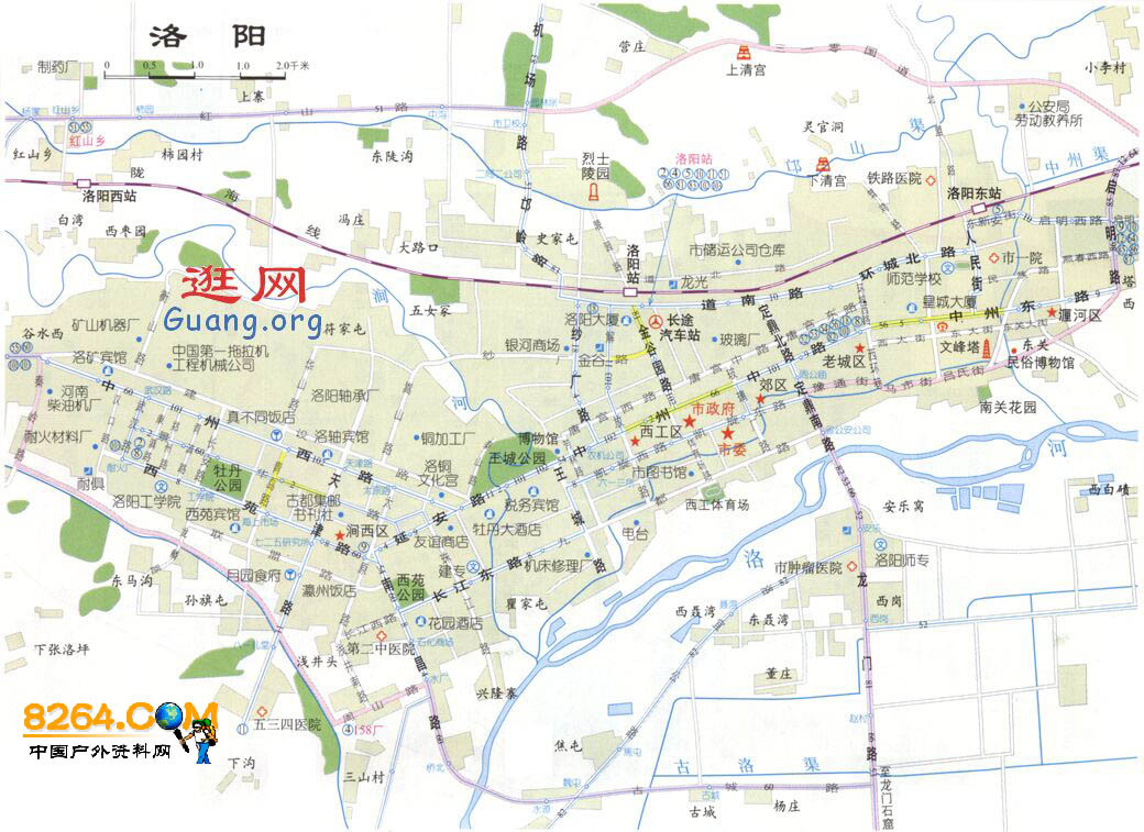 河南洛阳地图旅游攻略大全 河南洛阳旅游地图高清版大图